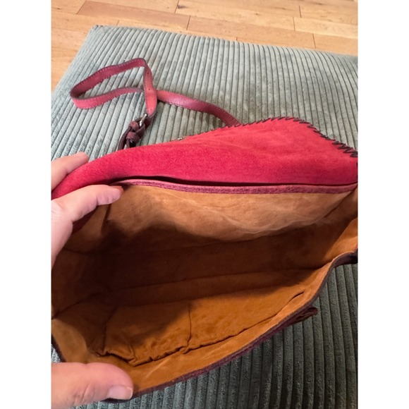 Patricia Nash Leather Crossbody‎ Embossed Bag Red Purse Handbag with Tassel Boho - Picture 6 of 15